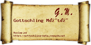 Gottschling Máté névjegykártya